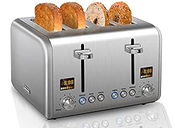 SEEDEEM 4 Slice Toaster, Stainless Steel Bread