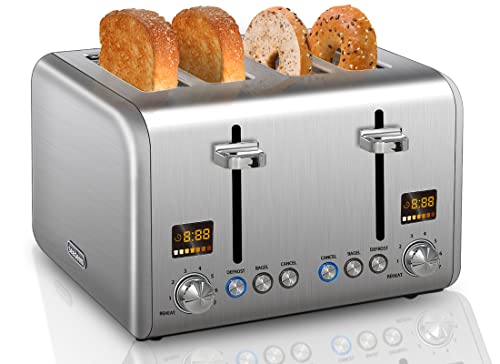 SEEDEEM 4 Slice Toaster, Stainless Steel Bread