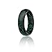 ROQ Silicone Rubber Wedding Ring for Women, Dome Solid Glitter & Metallic, Rubber Silicone Wedding Band, Anniversary Rings, Promise Ring, 5.5mm Wide 2mm Thick, Single, Black with Glitter Turquoise, Size 5