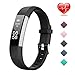 Lintelek Fitness Tracker, Slim Activity Tracker with Heart Rate Monitor, IP67 Waterproof Step Counter, Calorie Counter, Pedometer for Kids Women and Men (Business Black)