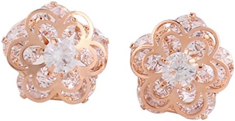 Personalized AAA Cubic Zircon Clip on Earrings Platinum/Gold/ Rose Gold Plated Earring (rose gold plated)