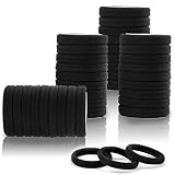 SYGY 100 PCS Black Hair Ties for Women, Cotton Seamless Thick Hair Bands, No Cre