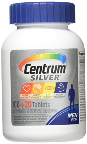 Centrum Silver for Men 50+ Multivitamin/Multimineral Supplement 100+20 Tablets