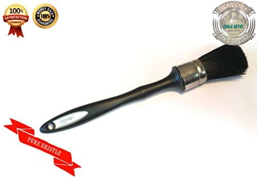 #DT18 - XL - EXTRA LARGE - DIMAGO TOOLS - CHALK based PAINT professional black pure bristle stencil finishing detailing SHABBY CHIC ROUND BRUSH designed for chalk and all waterbased paintsnts