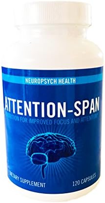 Attention-Span Brain Nootropics Supplement with DMAE, GABA, Vitamin B6 (120 Capsules) Promotes Mental Focus, Clarity, Attention | Energy &amp; Metabolism Booster