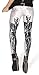 QZUnique Women's Black Skeleton Frame Printed Elastic Tights Leggings