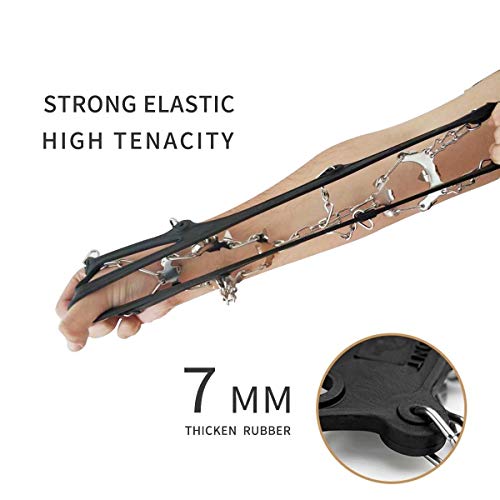 Samply Ice& Snow Traction Cleats, 19 Spike Mountaineering Climbing Crampons for Shoes, Boots, XL, Black