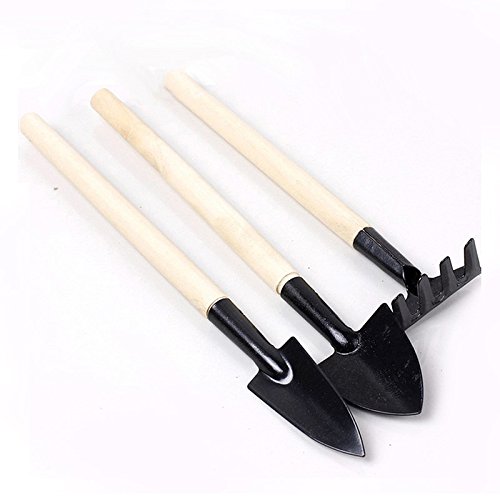Eshylala 6 Pcs Garden Tools Mini Gardening Kit Plant Potted Flower Gadget Wooden Handles for Transplanting Seedlings, Cultivating and Weeding Flowers and Vegetable Seedlings