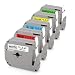 Labelife Compatible Label Tape Replacement for Brother M Tape 12mm 0.47 M Series Tape MK231 MK431 MK531 MK631 MK731, 12mm x 8m for Brother Label Maker Ptouch PT-90 PT-M95 PT-45M PT-65, 5 Color primary