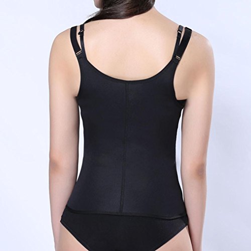 Salute Zipper Sweat Sauna Body Shaper Women Slimming Vest Waist Trainer (Black, L) - Thumbnail 2