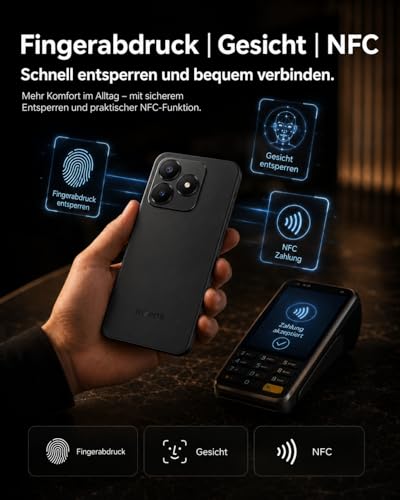 invens Note 5G Mobile Phone Without Contract + Bluetooth Headphones, 24GB + 256GB/1TB Android 15 Smartphone, 6.75 Inch HD+ Display, 5280mAh 64MP + 16MP, Dual SIM/Face ID/NFC/Fingerprint/3.5 mm Jack