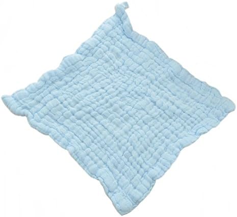 KJ Home Bubble Muslin Washcloths and Towels - Natural Organic Cotton Wipes for Sensitive and Delicate Skin (Set of 5) (Blue)
