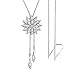 Zealmer Women Long Rhinestone Snowflake Pendant Necklace Silver