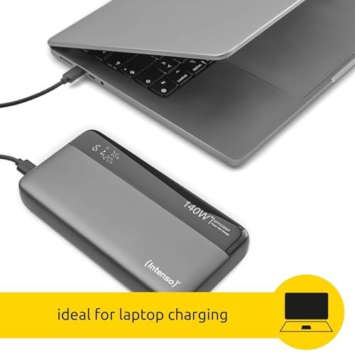 Intenso Powerbank HE25000 140W Power Delivery, 25000mAh Externer Akku, Schnellladung für MacBook, iPhone, Samsung Galaxy, iPad – USB-C Kabel & Transporttasche inklusive 2
