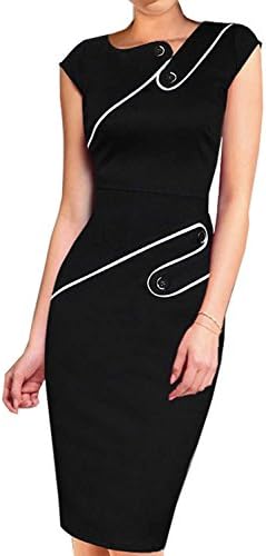 Colyanda Women's Vintage Wear to Work Cap Sleeve Business Pencil Sheath Dress