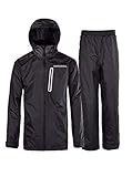 SWISSWELL Mens Rain Suit with Hood Black Small