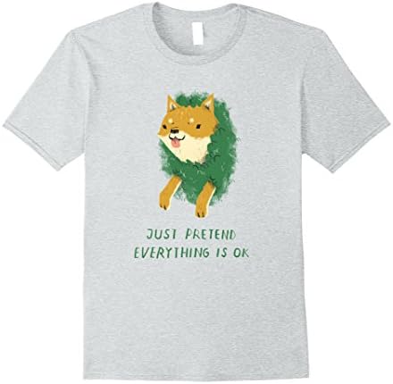Men's Bush Shiba T-shirt (light) / doge shiba inu dogs T-shirt 3XL Heather Grey