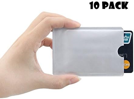 LANYUER 10 Pack ID Anti Theft RFID Blocking Sleeve Shield WaterProof Protector Secure Holder Case for Credit Card and Passport