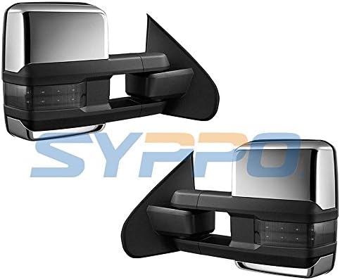 Nova Towing Mirrors Fit For 14-17 Chevy Silverado 1500 2500 3500 GMC Sierra Power Heated with Clearance Lamp Backup Lamp Manual Telescoping Clearance Housing