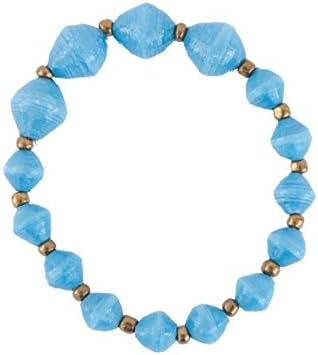 Light Blue Graduated Single Strand Bracelet Handmade with Love in Uganda, Africa
