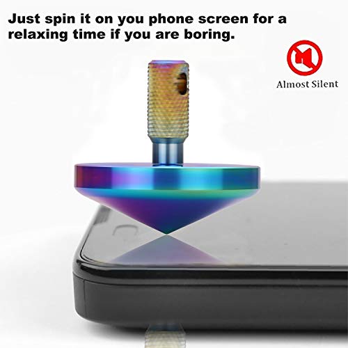 Precision Colorful Spinning Top with Keychain, 2019 Unique Christmas Stockings Gift for Teens & Kids, Men&Women, Stainless Inception Tops, Pocket Gadget Gyro Toy, Spin Forever up to 7:48,EDC