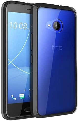 FINON Clear Perfect Body Model [ TPU Bumpers/PC ] for HTC U11 Life Case with Hybrid Protective Clear and Impact Resistance - Black