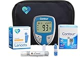 Contour Diabetes Blood Glucose Testing Kit - Contour Meter, 10 Test Strips, 50 OWell Lancets, OWell Lancing Device, Control Solution, Manual, Log Book & Carry Case