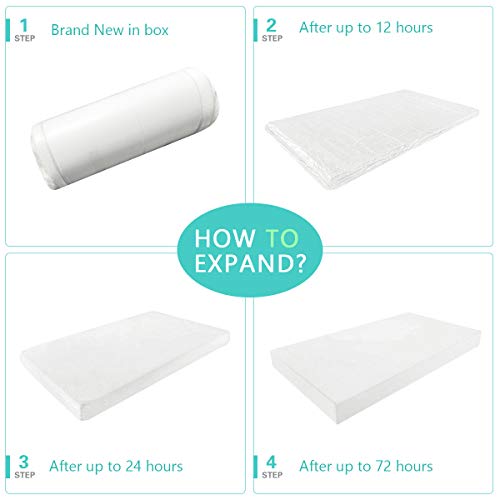 Dourxi Crib and Toddler Mattress - Ideal Breathable & Quiet Foam Mattress Airflow Sleep Surface with Removable Washable Outer Cover, Lightweight Crib Mattress - Thumbnail 3