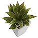Nearly Natural 4972-S3 Agave with Planter, Mini, White and Green, Set of 3