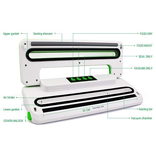 ThermoPro 8101 Vakuumierer Vakuumiergerät automatische Lebensmittel Versiegelung Folienschweißgerät, 32 cm Schweißnaht… – Bild 7