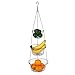Tai-ying 3 Tier Wire hanging fruit baskets，Vegetable or Fruit hanging basket Kitchen Storage Handmade Basket,Black