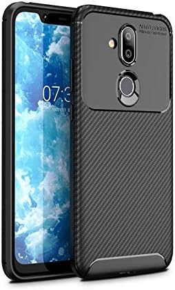GeorgeBr- for Nokia 7.1 Plus / X7 / 8.1 Heat Dissapation Case, Ultra Thin Lightweight Carbon Fiber Soft TPU Case Flexible Back Cover for Nokia 8.1 / X7 (Color : Black)