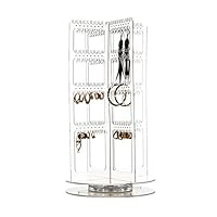 Acrylic Earring Stand Rotating Ear Stud Holder Stand Jewelry Earring Holder RackAcrylic Jewelry Holder Organizer  with 2 Mirror for Earring Earring and Jewelry 368 Hanger