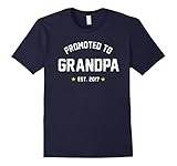 Men's Promoted To Grandpa Shirt: Gift For New Grandpa Est. 2017 XL Navy