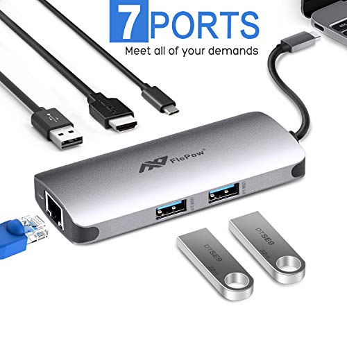 thumbnail image 2 of 6-in-1 USB-C Hub - Converts 1 Port To 7: HDMI 4K, USB 3.0, USB-C, Powered & Portable For MacBook & Laptops 2 of 12