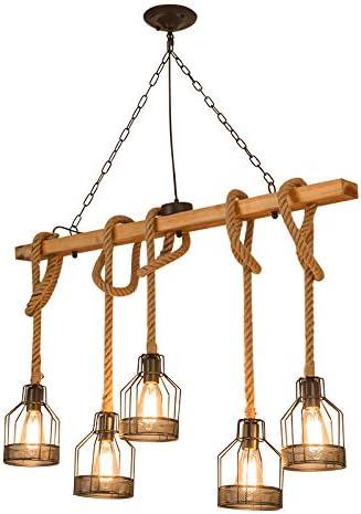 YGWL Kronleuchter Aus Hanfseil,Retro-Pendelleuchte,Leichte Industrielle