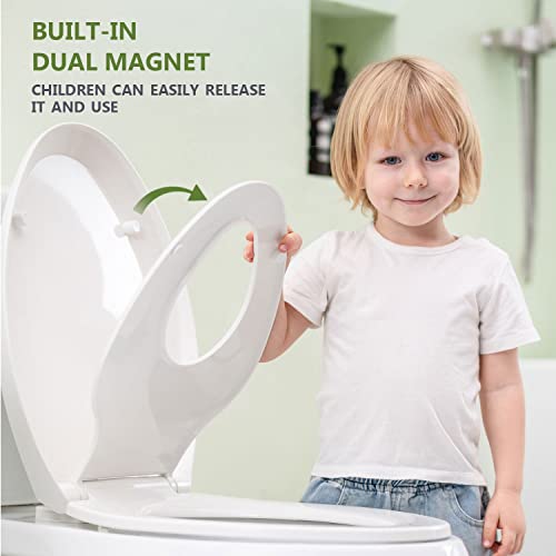 WSSROGY Elongated Toilet Seat with Built in Potty Training Seat