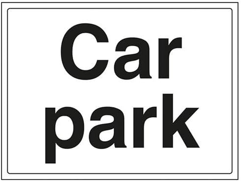 Englisches Schild 'Car Park' Mit Pfeil Links – 300 X 150 Mm, Aus Stabilem Kunststoff
