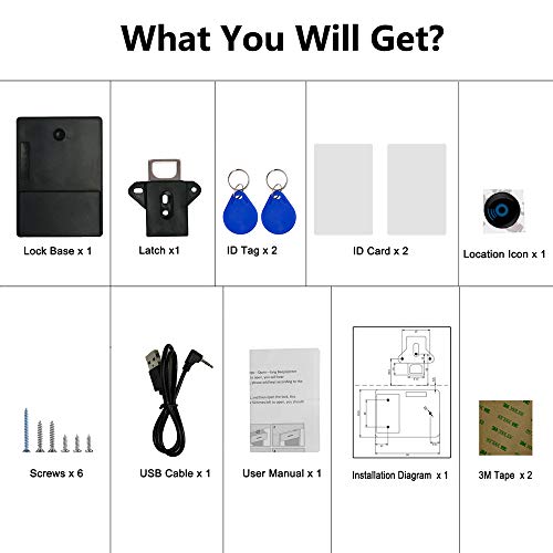 Homello RFID Electronic Lock with USB Cable Hidden DIY for