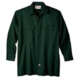Dickies Men's Long Sleeve Work Shirt, Hunter Green, Large