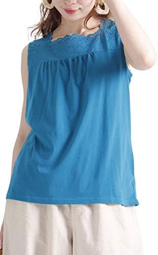 ゴールドジャパン 大きいサイズ レディース スカラップ ノースリーブ レース タンクトップ 切り替え 商舗