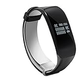 Kassica Smart Wristband Outdoor Sports Healthy Fitness Tracker Waterproof Smart bracelet Bluetooth Wrist band with Heart Rate Monitor Pedometer For IPhone Samsung HTC Smart Phones (Black)