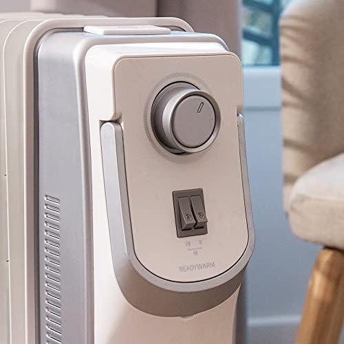 Radiador elétrico de óleo ReadyWarm 7000 Space 360. 7 módulos, baixo consumo, 1500 W, 3 níveis, armazenamento de cabos, tecnologia 360, sistema de segurança, 18 m2