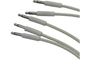 Starving Students Music Supplies - Luigi's Modular Spaghetti Eurorack Patch Cables - Package of 5 White Cables (60cm)