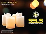 SELS LED Flameless Candles-Soft Flickering Votive Battery Operated Candles, LED Candles, Flameless Candle Set, Votive Candles, Wedding Decor, Votive Style, Pack of 6, Batteries included