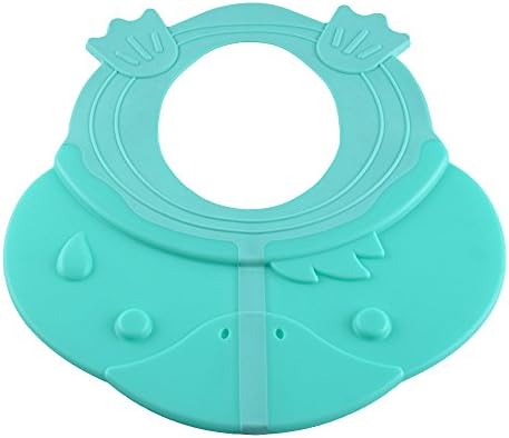 HOOYEE Foldable Safe Shampoo Shower Bathing Protection Soft Silicone Stretchable Bath Visor Cap Hat For Toddler's, Baby, Kids, Children (Blue 2)