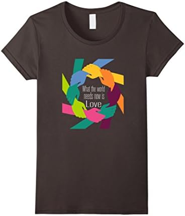Women's What the World Needs Now is Love World Peace T-Shirt Medium Asphalt