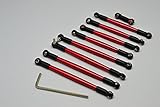 Traxxas 1/16 Mini E-Revo, Mini Summit Upgrade Parts Aluminum Completed Tie Rod - 9 Pcs Red