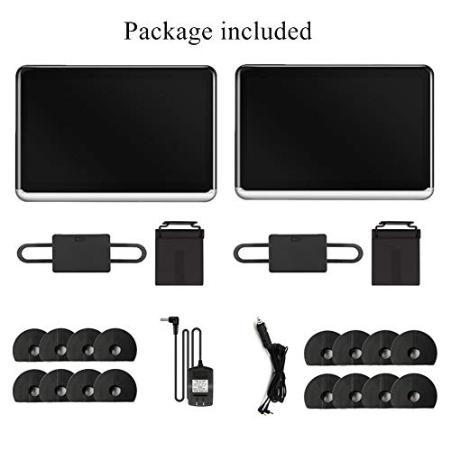 Dual Android Headrest DVD Player for Car 10.1" Touch Screen Bluetooth 4.0 1080P HD, Support FM WiFi DVD/CD/USB Drive/TF Card/HDMI Out, Built-in 4500mAh Battery Back Seat Monitor with Mount - Thumbnail 6