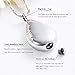Yinplsmemory Carved Teardrop Keepsake Ashes Necklace Urn Pendant Cremation Memorial Jewelry Silver